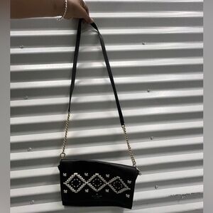 NWT Kate Spade Leather Valencia Flynn Street Clutch or Crossbody Black